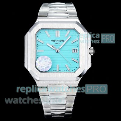 HBF Factory Swiss Clone New Patek Philippe Cubitus Baby Blue Dial Steel Men's Watch 